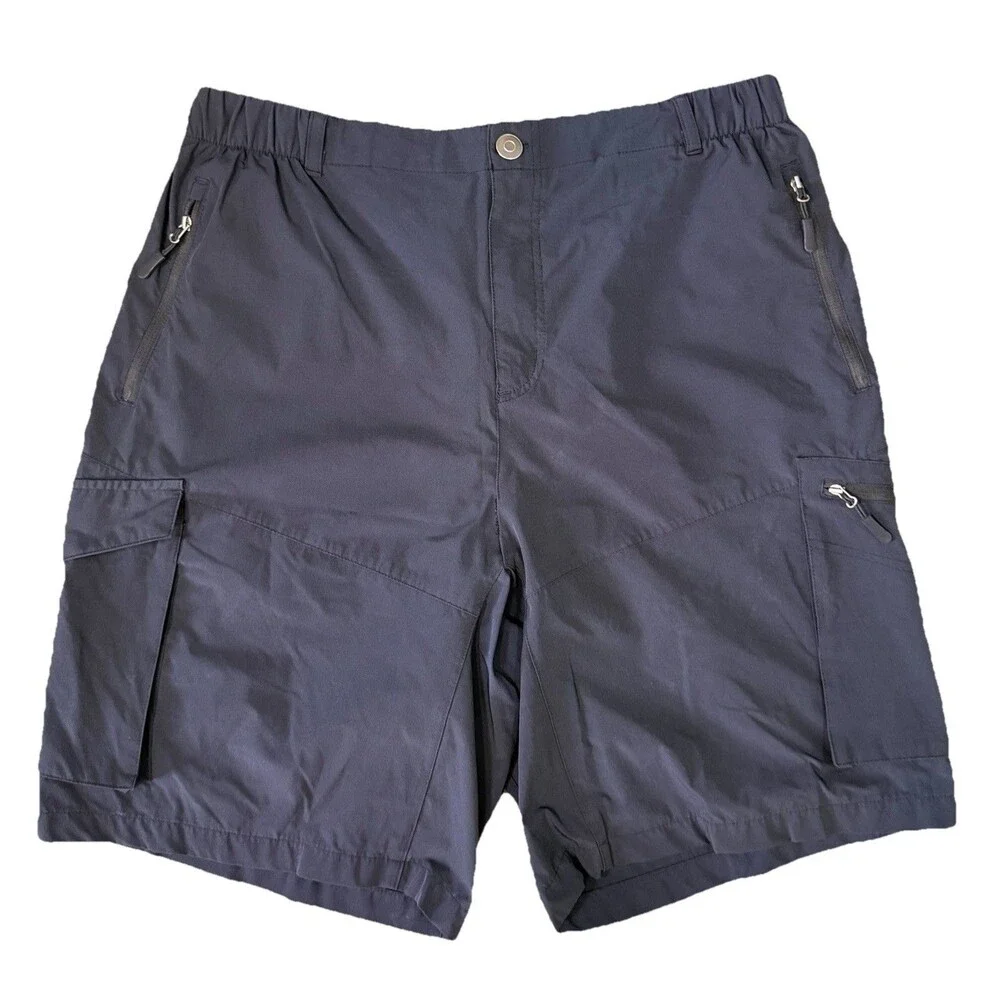Lot Of 2 Pudolla Hiking Cargo Shorts Mens XXL Black Blue 10” Inseam Golf Outdoor